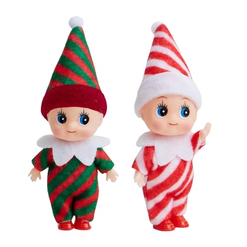 COSORO Christmas Baby Elf Dolls for Girls Boys,2pcs Cute Little Elfs Twins Tiny Christmas Dolls Elf Accessories,Small Baby Doll Novelty Toys,Mini Elves for Kids Gift Xmas Stocking Stuffers COSORO Christmas Baby Elf Dolls for Girls Boys,2pcs Cute Little Elfs Twins Tiny Christmas Dolls Elf Accessories,Small Baby Doll Novelty Toys,Mini Elves for Kids Gift Xmas Stocking Stuffers von COSORO