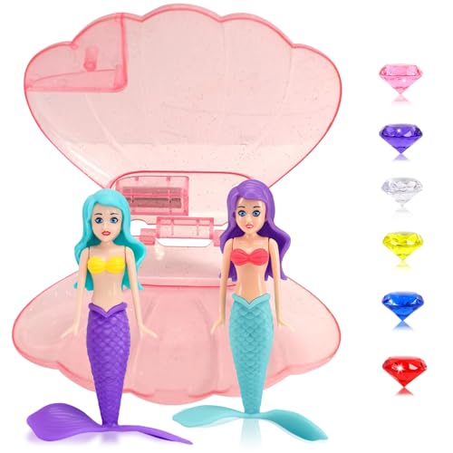 COSORO Meerjungfrau Tauchen Wasser Spielzeug, Schwimmbad Zubehör, Tauchen Spiel Training, Kleine Meerjungfrau Party Zubehör, Geschenke für Mädchen, Jungen und Kinder (PinkGer) von COSORO