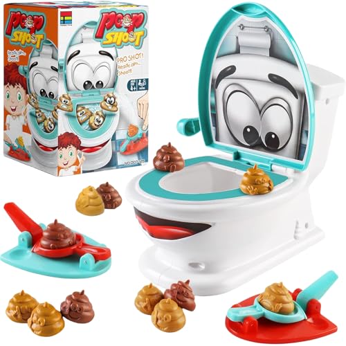 COSORO Shoot The Poop Game with 12 Poops, 2 Launcher, 1 Sticker, Novelty Poop Shoot Game Toy Funny Toilet Games Family Game Poo Shooter Game Joke Prank Toy Gift for Kids Boys Girls Chrstmas Family von COSORO