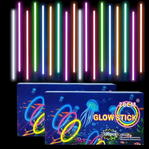 Knicklichter Kinder Party Set,200 Stück Leuchtstäbe Kinder+100 Verbinder,Schwarzlicht Deko Brillen&Armreifen Für Halloween,Weihnachten, Geburtstage,Hochzeit,Neon Leuchtstäbe Party Accessoires Set Knicklichter Kinder Party Set,200 Stück Leuchtstäbe Kinder+100 Verbinder,Schwarzlicht Deko Brillen&Armreifen Für Halloween,Weihnachten, Geburtstage,Hochzeit,Neon Leuchtstäbe Party Accessoires Set von COSORO