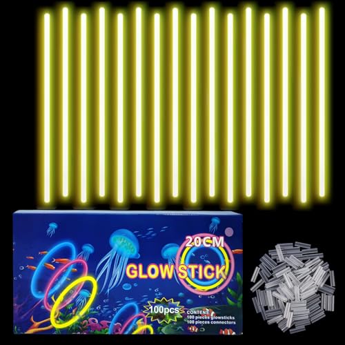 Knicklichter Kinder Party Set Gelb,100 Stück Leuchtstäbe Kinder+100 Verbinder,Schwarzlicht Deko Brillen&Armreifen Für Halloween,Weihnachten, Geburtstage,Hochzeit,Neon Leuchtstäbe Party Accessoires Set Knicklichter Kinder Party Set Gelb,100 Stück Leuchtstäbe Kinder+100 Verbinder,Schwarzlicht Deko Brillen&Armreifen Für Halloween,Weihnachten, Geburtstage,Hochzeit,Neon Leuchtstäbe Party Accessoires Set von COSORO