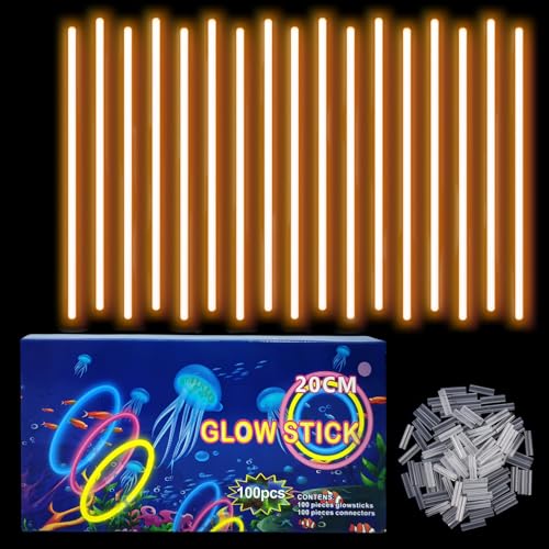 Knicklichter Kinder Party Set Orange,100 Stück Leuchtstäbe Kinder+100 Verbinder,Schwarzlicht Deko Brillen&Armreifen Für Halloween,Weihnachten, Geburtstage,Hochzeit,Neon Leuchtstäbe Party Accessoires Knicklichter Kinder Party Set Orange,100 Stück Leuchtstäbe Kinder+100 Verbinder,Schwarzlicht Deko Brillen&Armreifen Für Halloween,Weihnachten, Geburtstage,Hochzeit,Neon Leuchtstäbe Party Accessoires von COSORO