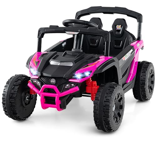 COSTWAY 12V Elektroauto Kinder, Elektrischer UTV-Truck mit Fernbedienung, 3 Geschwindigkeiten, LED-Lichter, Musik, Hupe & Federung, Kinderauto Kinderfahrzeug für Jungen & Mädchen ab 3 Jahren (Rosa) COSTWAY 12V Elektroauto Kinder, Elektrischer UTV-Truck mit Fernbedienung, 3 Geschwindigkeiten, LED-Lichter, Musik, Hupe & Federung, Kinderauto Kinderfahrzeug für Jungen & Mädchen ab 3 Jahren (Rosa) von COSTWAY