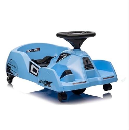 COSTWAY 3 in 1 Reinigungs Kinder Elektro Gokart, 12V Cleaning Drift Kart mit abnehmbarem Mopp, 2-4 km/h, Go Cart mit Musik, Fernbedienung & Hupe, Kinderfahrzeug Tretauto für 2-5 Jahren Kinder (Blau) von COSTWAY