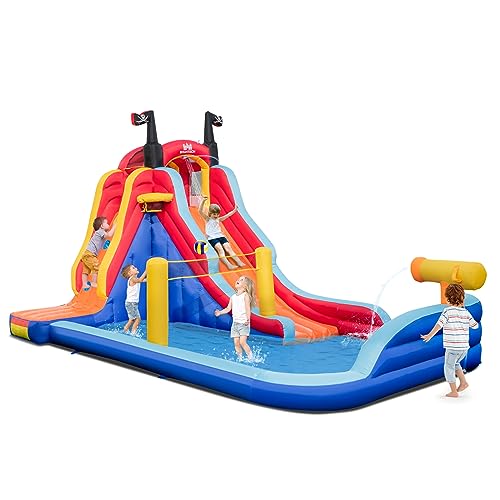 COSTWAY 5-in-1-Hüpfburg im Piratenthema mit Rutsche, Planschbecken, Wasserkanone, Basketballkorb & Kletterwand, Wasserpark für den Hinterhof, 484 x 271 x 263 cm COSTWAY 5-in-1-Hüpfburg im Piratenthema mit Rutsche, Planschbecken, Wasserkanone, Basketballkorb & Kletterwand, Wasserpark für den Hinterhof, 484 x 271 x 263 cm von COSTWAY