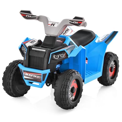 COSTWAY 6V Kinder Quad Elektro, Kinderquad mit Vorwärts-/Rückwärtsschalter, Mini ATV Elektroquad, Elektroauto für Kinder ab 3 Jahren (Blau) von COSTWAY