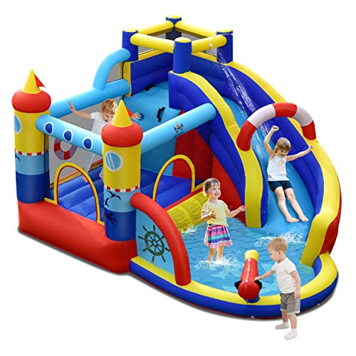 COSTWAY Aufblasbare Hüpfburg, 6-in-1 Wasserpark mit Rutsche, Planschbecken & Wasserkanone, Outdoor Bouncer Hüpfschloss Springburg für Kinder, Garten, 360 x 290 x 200 cm COSTWAY Aufblasbare Hüpfburg, 6-in-1 Wasserpark mit Rutsche, Planschbecken & Wasserkanone, Outdoor Bouncer Hüpfschloss Springburg für Kinder, Garten, 360 x 290 x 200 cm von COSTWAY