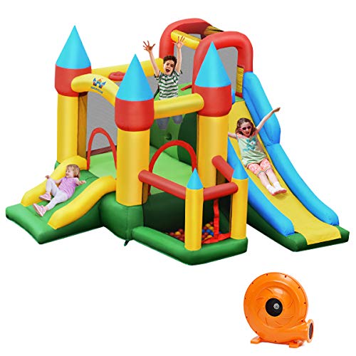 COSTWAY Aufblasbare Hüpfburg mit 610W Luftgebläse 2 Rutsche Springburg Hüpfschloss Outdoor Bouncer Spielburg inkl. 60 Ozeanbälle, Tragetasche, Pfähle, Reparaturpake 330x300x210cm COSTWAY Aufblasbare Hüpfburg mit 610W Luftgebläse 2 Rutsche Springburg Hüpfschloss Outdoor Bouncer Spielburg inkl. 60 Ozeanbälle, Tragetasche, Pfähle, Reparaturpake 330x300x210cm von COSTWAY