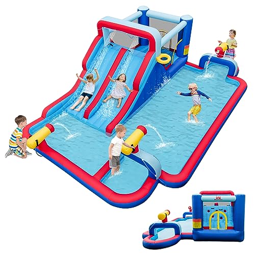 COSTWAY Aufblasbarer Wasserrutschenpark, riesige Hüpfburg mit 2 Langen Rutschen, Planschbecken, Sprungbereich & 3 Wasserkanonen, Spielzentrum 644 x 405 x 210 cm COSTWAY Aufblasbarer Wasserrutschenpark, riesige Hüpfburg mit 2 Langen Rutschen, Planschbecken, Sprungbereich & 3 Wasserkanonen, Spielzentrum 644 x 405 x 210 cm von COSTWAY