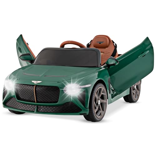 COSTWAY Bentley Elektroauto für Kinder, 12V Kinderfahrzeug mit Fernbedienung & Licht & Musik & USB, Kinderauto Elektro, Elektrofahrzeug für Kinder ab 3 Jahren (Grün) von COSTWAY
