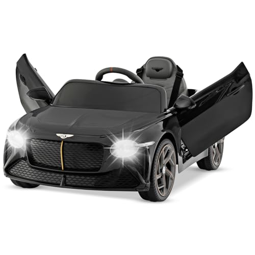 COSTWAY Bentley Elektroauto für Kinder, 12V Kinderfahrzeug mit Fernbedienung & Licht & Musik & USB, Kinderauto Elektro, Elektrofahrzeug für Kinder ab 3 Jahren (Schwarz) von COSTWAY