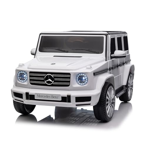 COSTWAY Elektroauto für Kinder, Mercedes Benz G500, Kinderauto Elektro mit Fernsteuerung Hupe Musik LED-Lichtern, Kinderfahrzeug mit Schaukelfunktion, Elektrofahrzeug für Kinder ab 3 Jahren(Weiß) von COSTWAY