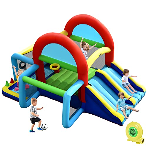 COSTWAY Hüpfburg mit Gebläse, Doppelrutschen, Sprungbereich, Kletterwand, Bällebad, Fußballtor, Basketballkorb, Zielspiel & Ringwurf, Outdoor Hüpfschloss für Kinder, 424 x 300 x 240 cm COSTWAY Hüpfburg mit Gebläse, Doppelrutschen, Sprungbereich, Kletterwand, Bällebad, Fußballtor, Basketballkorb, Zielspiel & Ringwurf, Outdoor Hüpfschloss für Kinder, 424 x 300 x 240 cm von COSTWAY