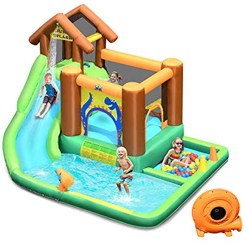 COSTWAY Hüpfburg mit Gebläse, Wasserrutsche Spielpool Aufblasbare, Wasserspielcenter mit Rutsche, Wasserpark aufblasbar, Planschbecken 368x303x230cm COSTWAY Hüpfburg mit Gebläse, Wasserrutsche Spielpool Aufblasbare, Wasserspielcenter mit Rutsche, Wasserpark aufblasbar, Planschbecken 368x303x230cm von COSTWAY