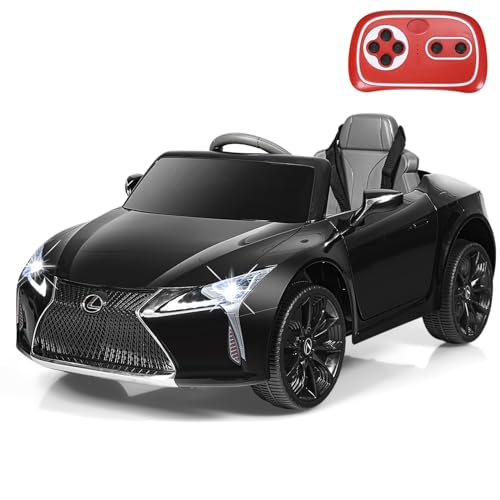 COSTWAY Kinder Elektroauto, Lexus LC500 Kinderfahrzeug Elektro mit 2,4G Fernsteuerung & LED Leuchten & Musik & USB, Kinderauto Elektrisch für Kinder ab 3 Jahren (Schwarz) von COSTWAY