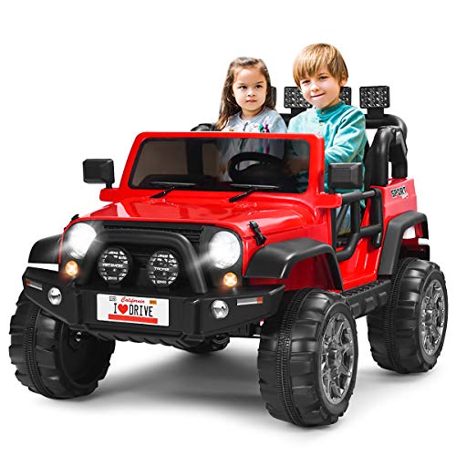 RIRICAR Elektroauto für Kinder 12V Jeep Wrangler, rot, kinder