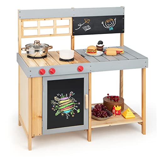 COSTWAY Matschküche Kinder Outdoor, Kinderküche mit Tafeln & beweglicher Arbeitsplatte & abnehmbarem Wassertank, Garten Küche Spielset aus Holz, Spielküche für Kinder ab 3 Jahren COSTWAY Matschküche Kinder Outdoor, Kinderküche mit Tafeln & beweglicher Arbeitsplatte & abnehmbarem Wassertank, Garten Küche Spielset aus Holz, Spielküche für Kinder ab 3 Jahren von COSTWAY