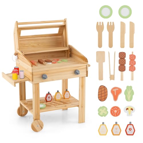 COSTWAY Kindergrill mit Barbecue Zubehör, Grill Kinder mit Regal & Rollen, 25 TLG. BBQ Grill Spielset für Jungen & Mädchen ab 3 Jahren COSTWAY Kindergrill mit Barbecue Zubehör, Grill Kinder mit Regal & Rollen, 25 TLG. BBQ Grill Spielset für Jungen & Mädchen ab 3 Jahren von COSTWAY