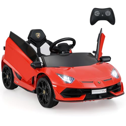 COSTWAY Lamborghini Elektroauto für Kinder, Kinderfahrzeug mit 2,4G Fernbedienung & LED Scheinwerfer & MP3-Player & Hupe & Musik, Elektrofahrzeug 3-5 km/h, Kinderauto für Kinder ab 3 Jahren (Rot) COSTWAY Lamborghini Elektroauto für Kinder, Kinderfahrzeug mit 2,4G Fernbedienung & LED Scheinwerfer & MP3-Player & Hupe & Musik, Elektrofahrzeug 3-5 km/h, Kinderauto für Kinder ab 3 Jahren (Rot) von COSTWAY