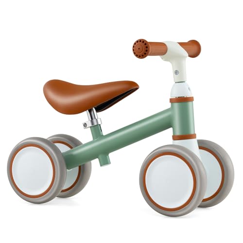 COSTWAY Laufrad ab 1 Jahr, Lauflernrad mit 4 Räder, Baby Spielzeug mit höhenverstellbarem Griff und Sitz, Balance Rutschrad, Geschenk für Jungen und Mädchen zum 1 Geburtstag (Grün) von COSTWAY