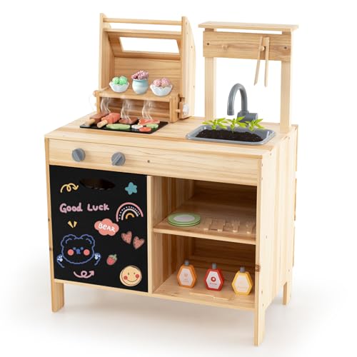 COSTWAY Matschküche Kinder Outdoor, Kindergrill mit Grill-Zubehör, BBQ Grill Spielset mit Tafel & Spülbecken, Spielküche Outdoorküche für Jungen & Mädchen ab 3 Jahren COSTWAY Matschküche Kinder Outdoor, Kindergrill mit Grill-Zubehör, BBQ Grill Spielset mit Tafel & Spülbecken, Spielküche Outdoorküche für Jungen & Mädchen ab 3 Jahren von COSTWAY