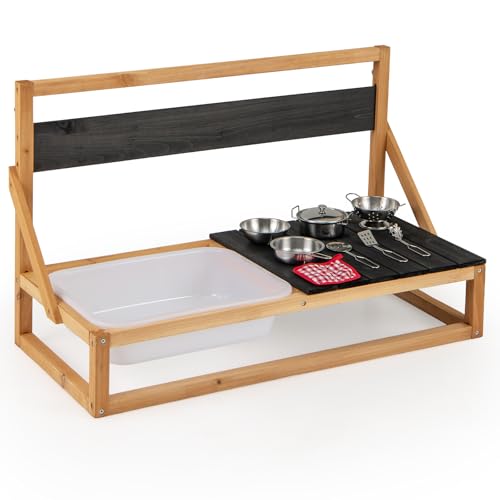 COSTWAY Matschküche Kinder Outdoor, Kinderküche Tannenholz mit Zubehör, Spielküche mit hängenden Haken, Tafel, Spüle, Outdoor Küche für Kinder ab 3 Jahren COSTWAY Matschküche Kinder Outdoor, Kinderküche Tannenholz mit Zubehör, Spielküche mit hängenden Haken, Tafel, Spüle, Outdoor Küche für Kinder ab 3 Jahren von COSTWAY