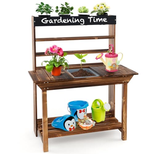 COSTWAY Matschküche Kinder Outdoor, Kinderküche Tannenholz mit abnehmbarem Waschbecken & Kreidetafel & 4 Blumentöpfen, Pflanztisch, Spielküche Outdoor Küche für Kinder ab 3 Jahren COSTWAY Matschküche Kinder Outdoor, Kinderküche Tannenholz mit abnehmbarem Waschbecken & Kreidetafel & 4 Blumentöpfen, Pflanztisch, Spielküche Outdoor Küche für Kinder ab 3 Jahren von COSTWAY