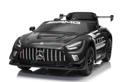 COSTWAY Mercedes AMG Elektroauto für Kinder, 12V elektrisches Kinderauto mit Fernbedienung & 3 Geschwindigkeiten & LED-Lichter & Musik, Elektrofahrzeug für Kinder ab 3 Jahren (Schwarz) von COSTWAY