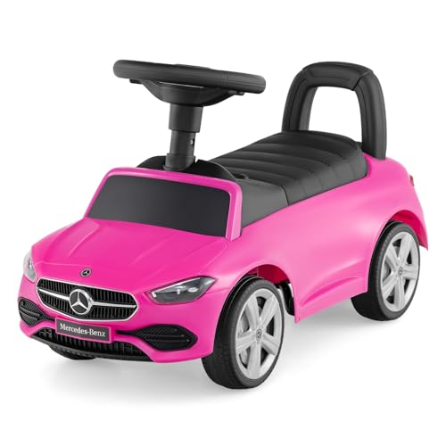 COSTWAY Mercedes-Benz Rutschauto, Rutschfahrzeug mit Stauraum unter dem Sitz, Schiebauto mit Hupe & Motorsound, Rutscher Auto für Kinder ab 1 Jahr (Rosa) von COSTWAY