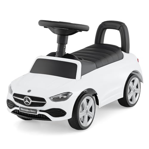 COSTWAY Mercedes-Benz Rutschauto, Rutschfahrzeug mit Stauraum unter dem Sitz, Schiebauto mit Hupe & Motorsound, Rutscher Auto für Kinder ab 1 Jahr (Weiß) von COSTWAY