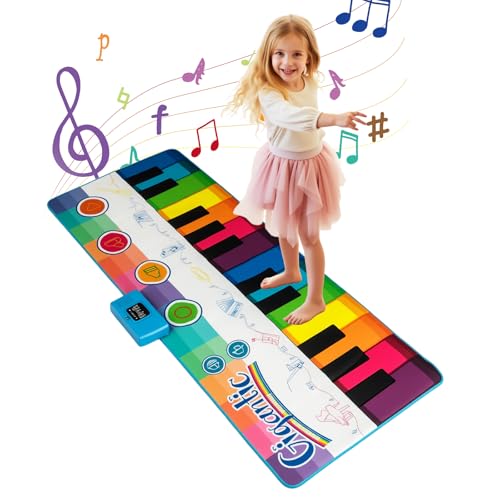 COSTWAY Musikmatte Kinder, Klaviermatte mit 8 Musikinstrumente, Keyboard Tanzmatte mit Aufnahme & Wiedergabefunktion, Spielzeug Geschenk für Kleinkinder Jungen Mädchen ab 1 Jahr (181 x 73 cm) von COSTWAY