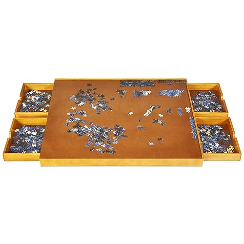 COSTWAY Puzzletisch mit 4 Schubladen, Puzzleplateau für bis zu 1000-1500 Teile Puzzles, Puzzle Board Holz, Puzzlebrett mit ebener Arbeitsoberfläche, 80 x 65 cm COSTWAY Puzzletisch mit 4 Schubladen, Puzzleplateau für bis zu 1000-1500 Teile Puzzles, Puzzle Board Holz, Puzzlebrett mit ebener Arbeitsoberfläche, 80 x 65 cm von COSTWAY