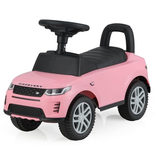 COSTWAY Rutschauto ab 1 Jahr, Rutschfahrzeug mit Stauraum unter Sitz, Rutscher Kinderauto mit Hupe & Motorsound, Schiebauto Spielzeugauto für Jungen und Mädchen (Rosa) von COSTWAY