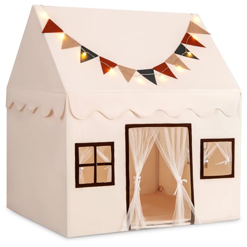 COSTWAY Spielhaus Kinder Indoor, Kinderzelt mit Matte und Lichtern, Spielzelt für Drinnen, Kinderspielhaus ab 3 Jahren für Kinderzimmer, Spielzimmer, Party COSTWAY Spielhaus Kinder Indoor, Kinderzelt mit Matte und Lichtern, Spielzelt für Drinnen, Kinderspielhaus ab 3 Jahren für Kinderzimmer, Spielzimmer, Party von COSTWAY