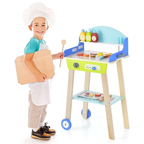 COSTWAY Spielzeug Grill Set, Kinder Spielküche BBQ mit Schiebegriff, Räder, Zubehören COSTWAY Spielzeug Grill Set, Kinder Spielküche BBQ mit Schiebegriff, Räder, Zubehören von COSTWAY