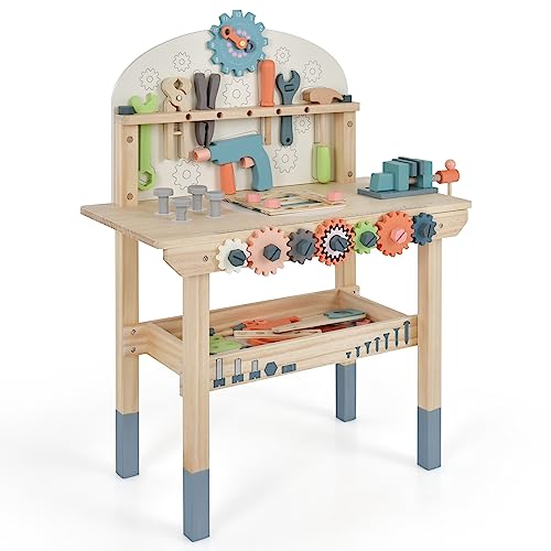 COSTWAY Werkzeugbank für Kinder, Spielwerkbank Holz mit magnetischem Gestell, Ablageregal & Zubehör, Werkstatt Werkbank mit Werkzeugen Set Montessori für Kinder ab 3 Jahren COSTWAY Werkzeugbank für Kinder, Spielwerkbank Holz mit magnetischem Gestell, Ablageregal & Zubehör, Werkstatt Werkbank mit Werkzeugen Set Montessori für Kinder ab 3 Jahren von COSTWAY