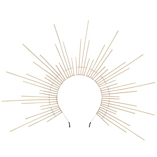 COSUCOS Sonnengöttin Heiligenschein Krone - Sunburst Spikes Kopfschmuck Renaissance Cosplay Kostüm Haarschmuck Mittelalter Sonne Stirnband für Hochzeit Halloween Festival Foto Requisiten von COSUCOS