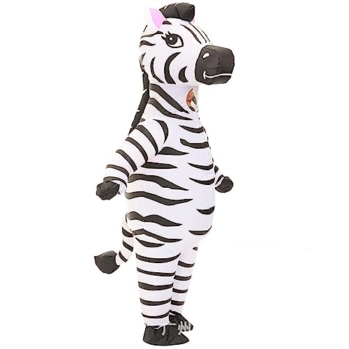 COSUNION Aufblasbares Zebra-Kostüm für Herren, aufblasbares Zebra-Kostüm, Halloween-Zebra-Kostüm (Erwachsene) von COSUNION