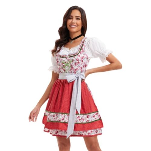 COSUNION Damen Oktoberfest-Kostüm, Mädchen, Bierfestkleid, bayerisches traditionelles Kleid, Bierfestkleid, komplettes Set, Größe L von COSUNION