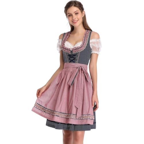 COSUNION Damen Oktoberfestkleid, Mädchen, Bierfestkleid, bayerisches traditionelles Kleid, Bierfest, Verkleidung (komplettes Set, L) von COSUNION
