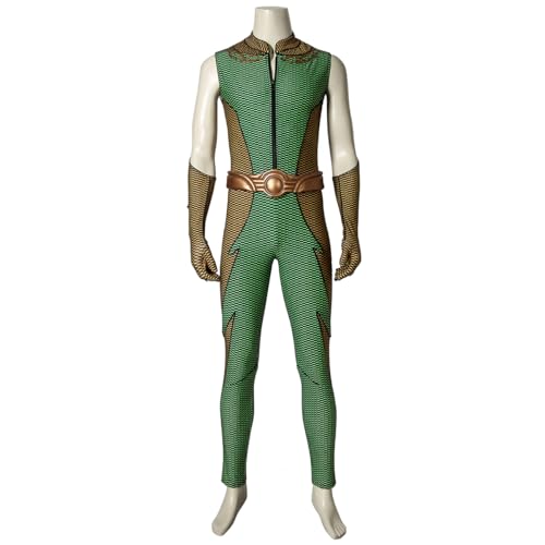 COSUNION Herren-Kostüm mit Umhang, tiefer Jumpsuit für Halloween, komplettes Set, Größe L von COSUNION