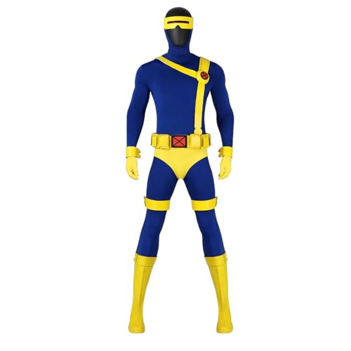 COSUNION Herren-Scot-Sommer-Kostüm, Outfit für Herren, Zyklopenkostüm, Halloween, SCOTT-Sommer-Kostüm, Overall (komplettes Set ohne Stiefel, Größe S) von COSUNION