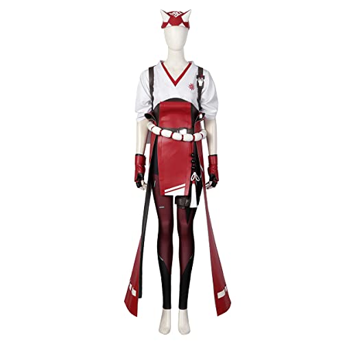 COSUNION Kiriko Cosplay-Kostüm für Damen, mit Zubehör, Kiriko-Maske, Halloween-Kiriko-Kostüm (komplettes Set, S) von COSUNION