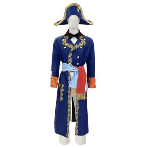 COSUNION Napoleon-Kostüm, komplettes Set mit Hut, NapoleonBonaparte-Kostüm, Anzug, Halloween, historisches Kolonial-Rollenspiel-Set (Erwachsene, L) von COSUNION