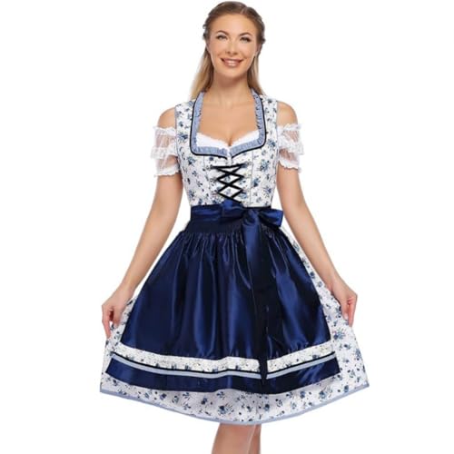 COSUNION Oktoberfest-Outfit für Damen, Mädchen, Bierfestkleid, bayerisches traditionelles Kleid, Bierfest, Verkleidung (komplettes Set, L) von COSUNION