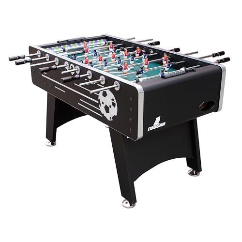 COUGAR Arena Tischkicker | Höhenverstellbarer Kickertisch in Schwarz | Fußballtisch inkl. 4 Bälle & Punktezähler | Indoor Tischfußball für Kinder & Erwachsene | Maße Fußball Tisch: 141x71x88 cm. von COUGAR