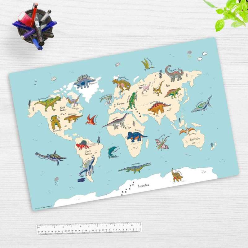 COVER-YOUR-DESK Schreibtischunterlage 60 x 40 cm, Themenwelten Dinosaurier, coveryourdesk Designs Dinosaurier Weltkarte COVER-YOUR-DESK Schreibtischunterlage 60 x 40 cm, Themenwelten Dinosaurier, coveryourdesk Designs Dinosaurier Weltkarte von COVER-YOUR-DESK