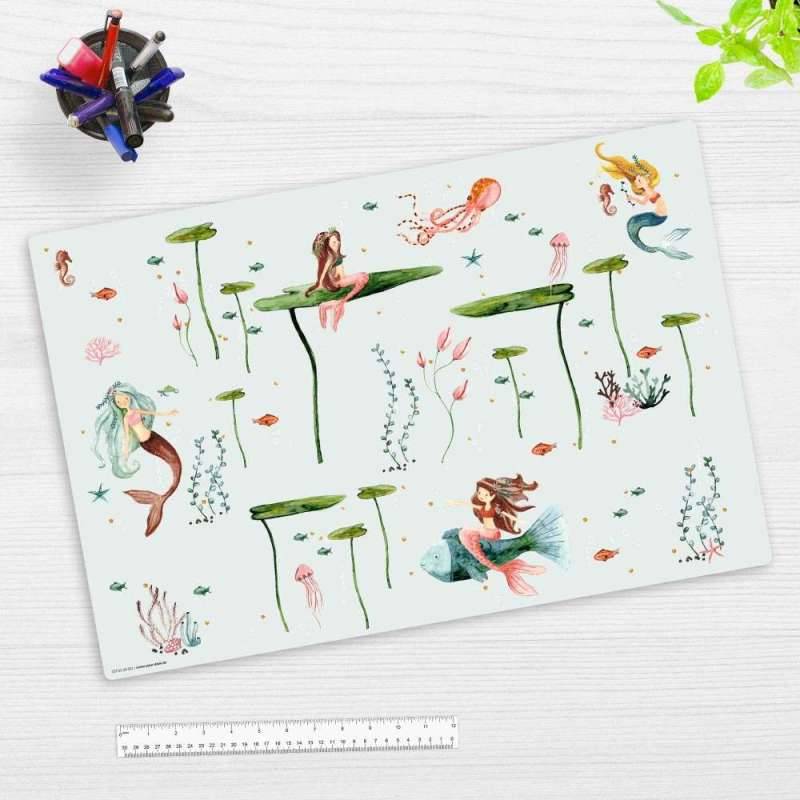 COVER-YOUR-DESK Schreibtischunterlage 60 x 40 cm, Themenwelten Meerjungfrauen, coveryourdesk Designs Meerjungfrau von COVER-YOUR-DESK