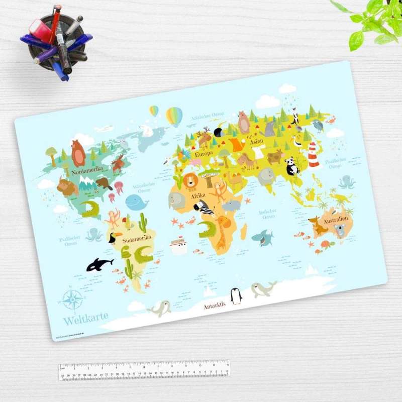 COVER-YOUR-DESK Schreibtischunterlage 60 x 40 cm, Themenwelten Weltkarten, coveryourdesk Designs Weltkarte in hellblau COVER-YOUR-DESK Schreibtischunterlage 60 x 40 cm, Themenwelten Weltkarten, coveryourdesk Designs Weltkarte in hellblau von COVER-YOUR-DESK