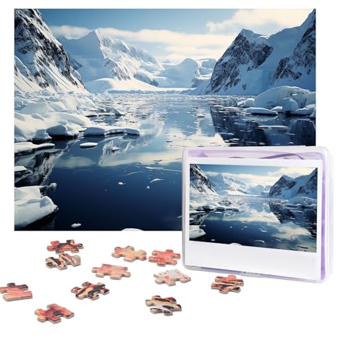 Antarktische Halbinsel-Puzzles, 500 Teile, personalisiertes Puzzle mit Aufbewahrungstasche, Foto-Puzzle für Erwachsene, herausforderndes Bilderpuzzle für Männer und Frauen, Heimdekoration (52 x 38 cm) von COWMGHLDFL